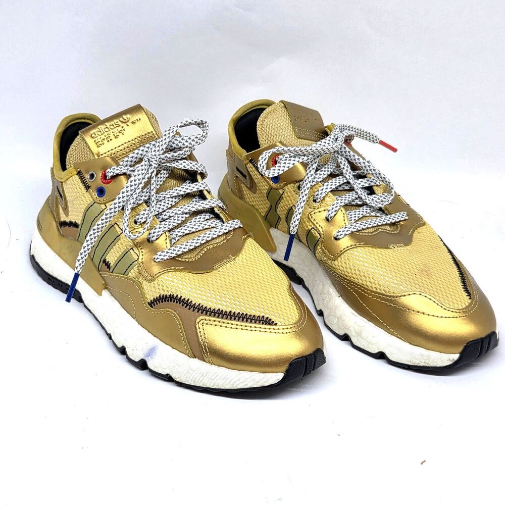 Adidas EF5427 Nite Jogger Womens Gold Metallic Trainers Size US 7.5 EUR 39.5 VGC